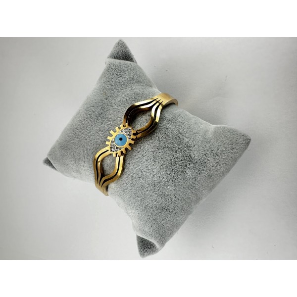 Bronz Nazar Boncuklu Bileklik